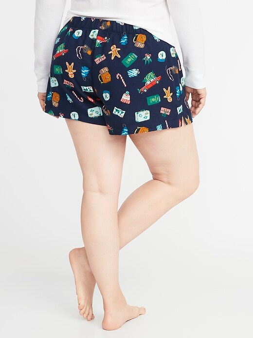 View large product image 2 of 2. Printed Plus-Size Flannel Sleep Boxers - 3.5-inch inseam