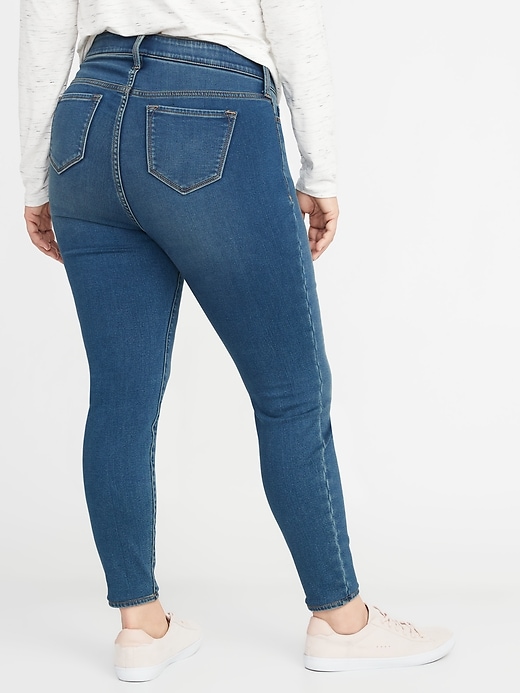 Image number 2 showing, High-Waisted Secret-Slim Pockets + Waistband Built-In Warm Rockstar Super Skinny Plus-Size Jeans