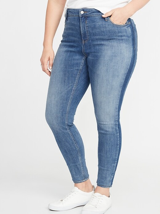 Image number 1 showing, High-Rise Secret-Slim Pockets Rockstar Super Skinny Plus-Size Jeans