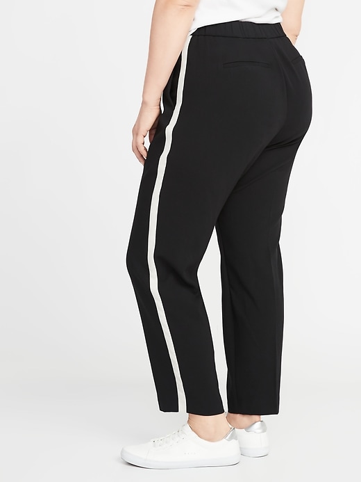 Image number 2 showing, Mid-Rise Secret-Slim Pockets Plus-Size Side-Stripe Pull-On Pants