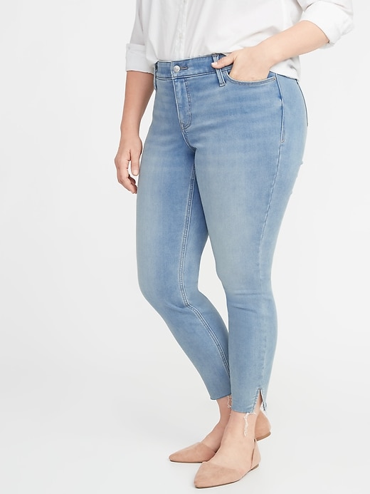View large product image 1 of 3. High-Waisted Secret-Slim Pockets + Waistband Built-In Warm Rockstar Super Skinny Plus-Size Jeans