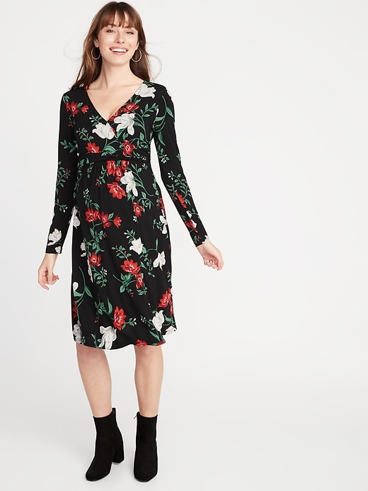 Maternity Cross-Front Waist-Defined Dress | Old Navy