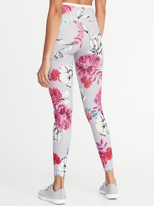 View large product image 2 of 3. High-Waisted Elevate Floral Compression Leggings For Women