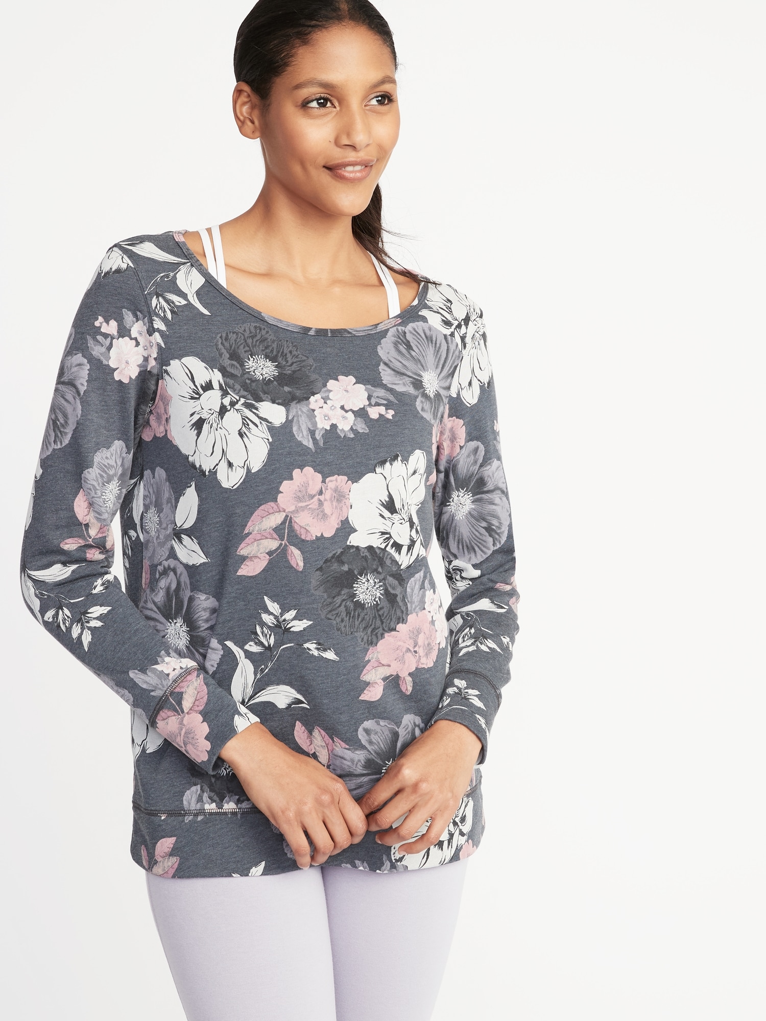 Relaxed French-Terry Keyhole-Back Sweatshirt for Women | Old Navy