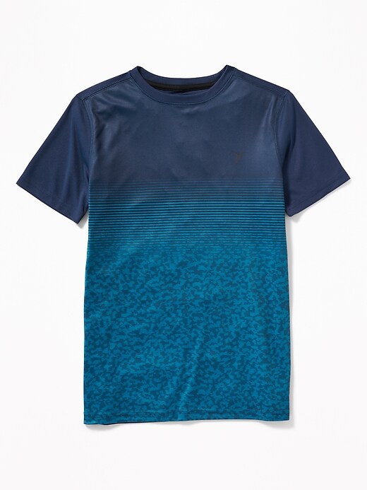 View large product image 1 of 3. Go-Dry Gradient-Stripe Performance Tee For Boys