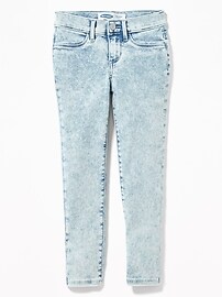 View large product image 3 of 3. Ballerina Acid-Wash 360&#176 Stretch Crop Jeggings for Girls