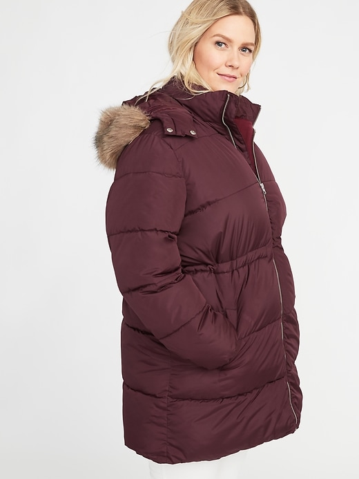 Image number 1 showing, Plus-Size Hooded Frost-Free Long-Line Jacket