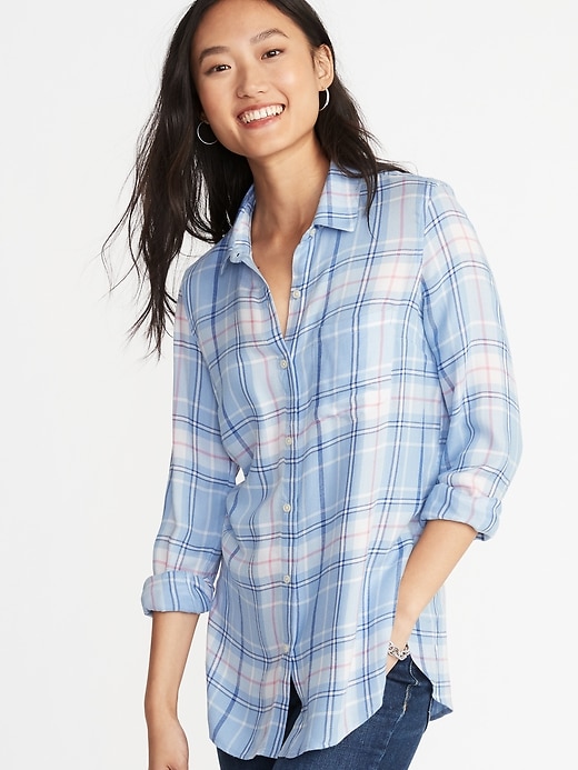 Relaxed Classic Soft-Brushed Twill Shirt for Women | Old Navy