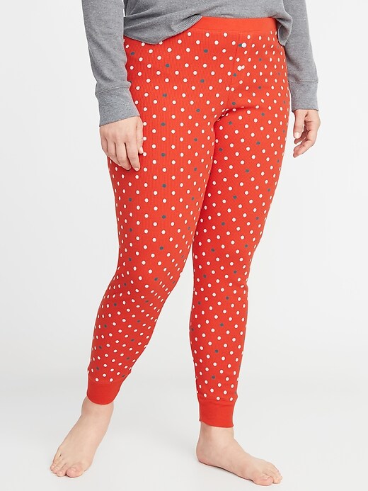 View large product image 1 of 1. Printed Thermal-Knit Plus-Size Leggings