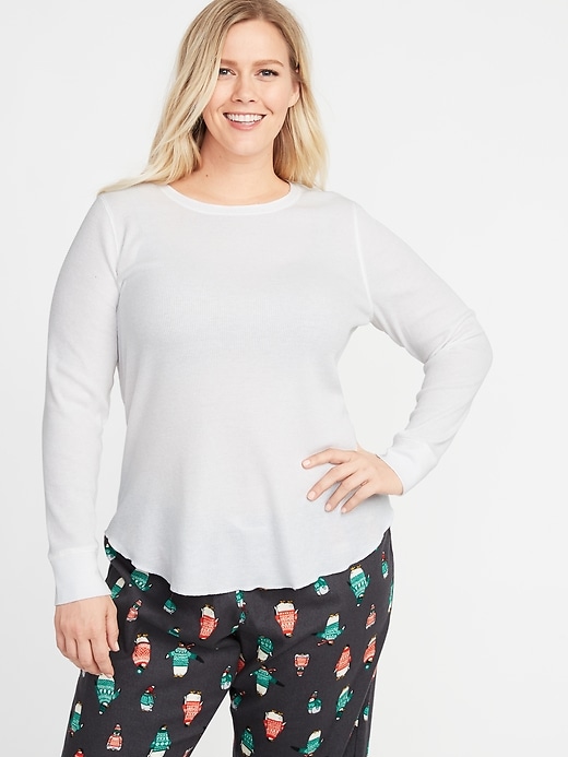 View large product image 1 of 1. Plus-Size Thermal Crew-Neck Top