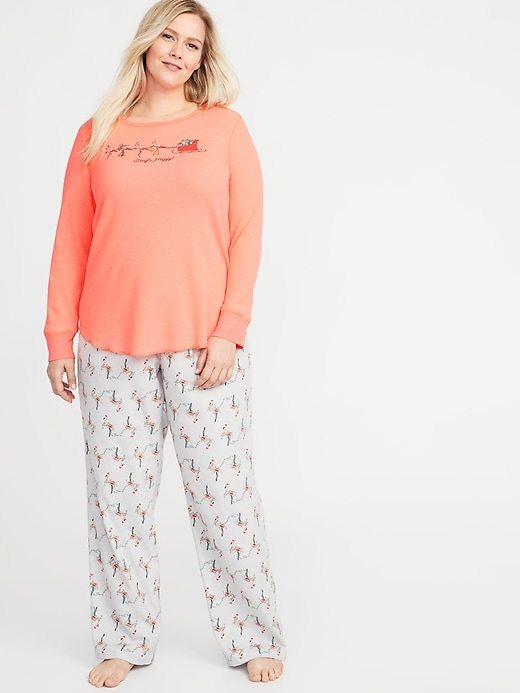 Image number 3 showing, Slim-Fit Plus-Size Christmas Graphic Thermal-Knit Tee