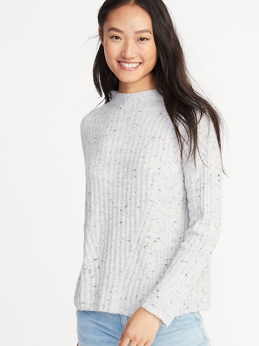 View large product image 1 of 1. Mock-Neck Rib-Knit Sweater for Women