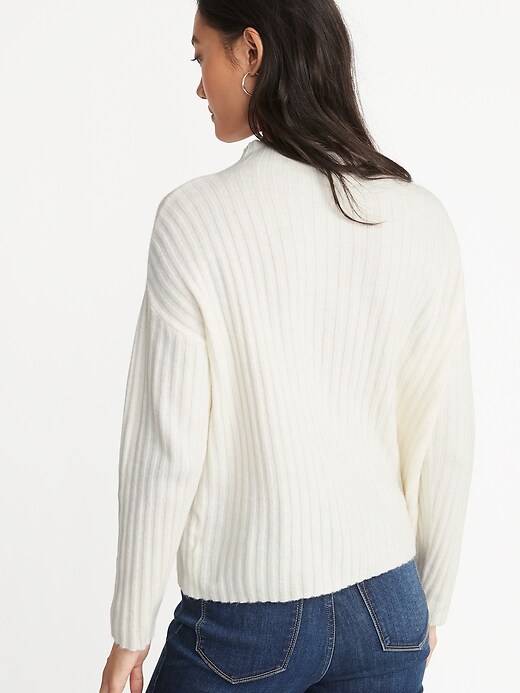 Image number 2 showing, Mock-Neck Rib-Knit Sweater for Women