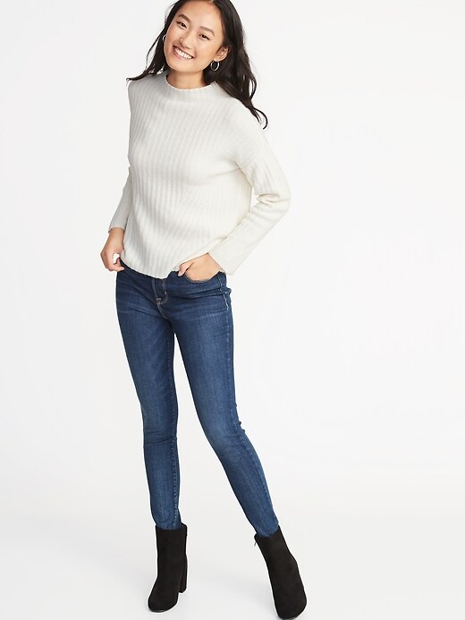 Image number 3 showing, Mock-Neck Rib-Knit Sweater for Women