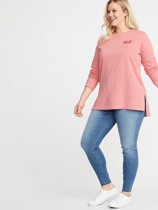 French Terry Plus-Size Tunic Sweatshirt | Old Navy