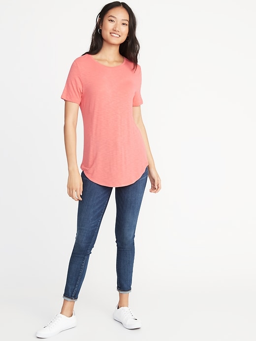 Image number 3 showing, Luxe Curved-Hem Tee for Women