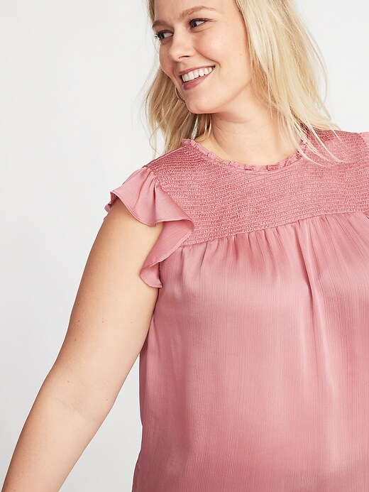 Image number 4 showing, Plus-Size Ruffled Swing Blouse
