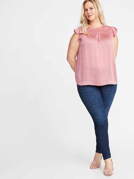 Image number 3 showing, Plus-Size Ruffled Swing Blouse