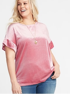 velvet plus size tops