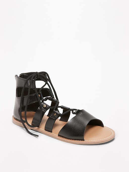 View large product image 1 of 3. Lace-Up Gladiator Sandals for Girls