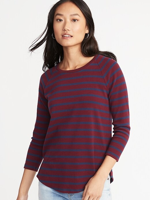 Cozy Rib-Knit Raglan-Sleeve Tee for Women | Old Navy