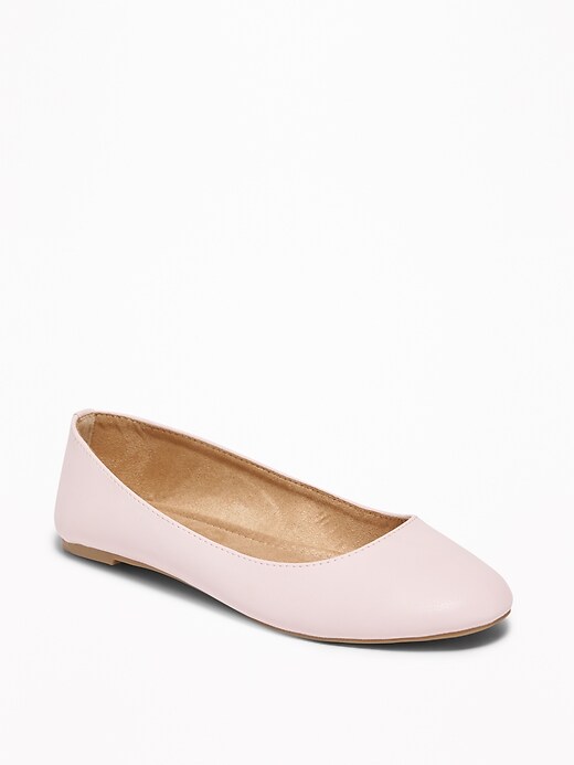 View large product image 1 of 1. Faux-Leather Ballet Flats for Women
