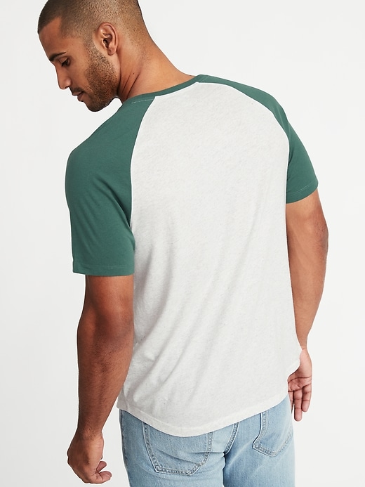 Image number 2 showing, Soft-Washed Color-Block Raglan T-Shirt for Men