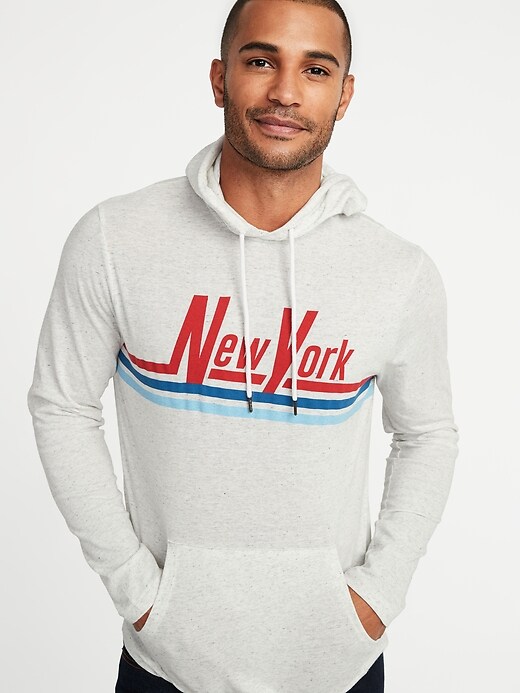 Image number 4 showing, "New York" Graphic Lightweight Pullover Hoodie