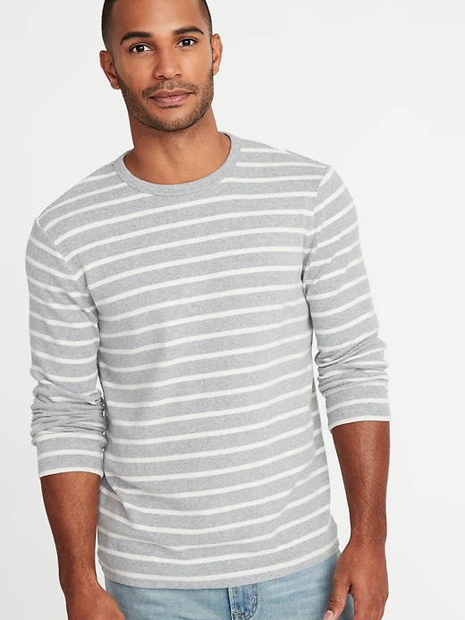 View large product image 1 of 1. Striped Plush-Knit Built-In Flex Tee