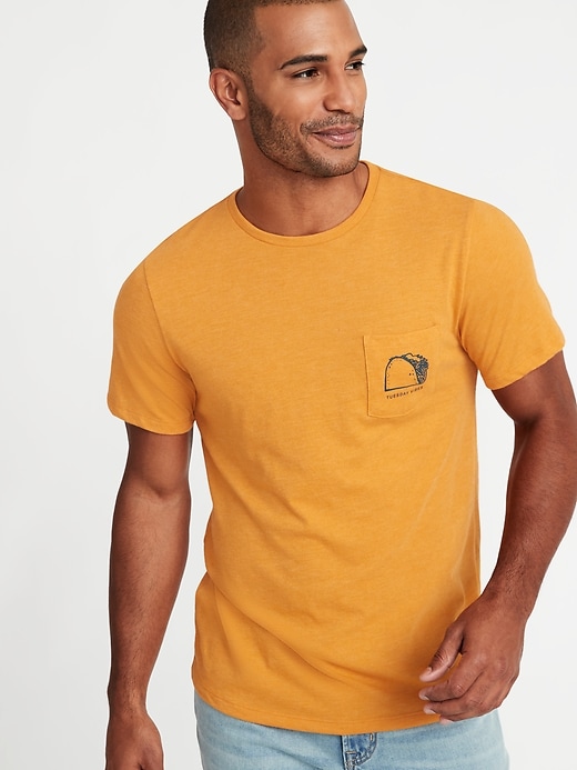 View large product image 1 of 1. Soft-Washed Graphic Pocket Tee