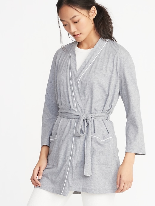 Image number 4 showing, Relaxed Tie-Belt Robe for Women