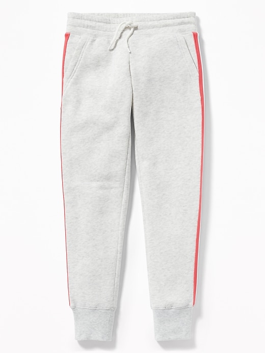 View large product image 1 of 2. Relaxed Fleece Side-Stripe Joggers for Girls
