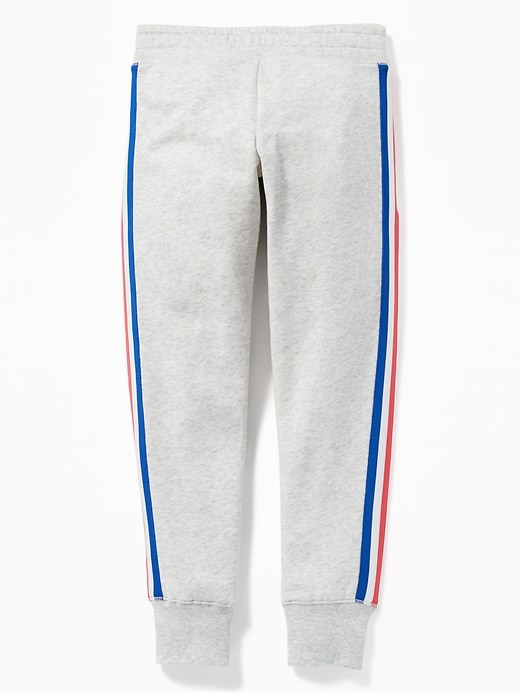 View large product image 2 of 2. Relaxed Fleece Side-Stripe Joggers for Girls
