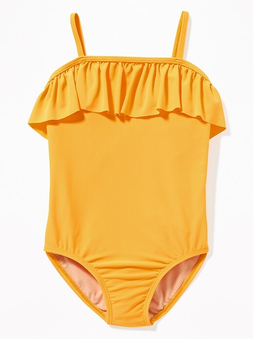View large product image 1 of 1. Ruffled Low-Back Swimsuit for Girls