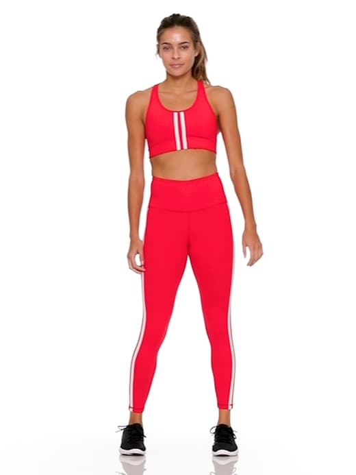 High-Waisted Elevate Side-Stripe 7/8-Length Compression Leggings For Women