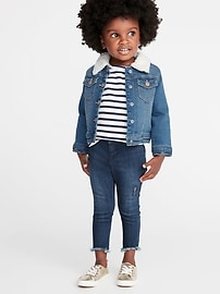 View large product image 3 of 4. Sherpa-Lined Denim Trucker Jacket for Toddler Girls