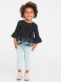 View large product image 3 of 4. Crinkle-Gauze Flutter-Sleeve Top for Toddler Girls