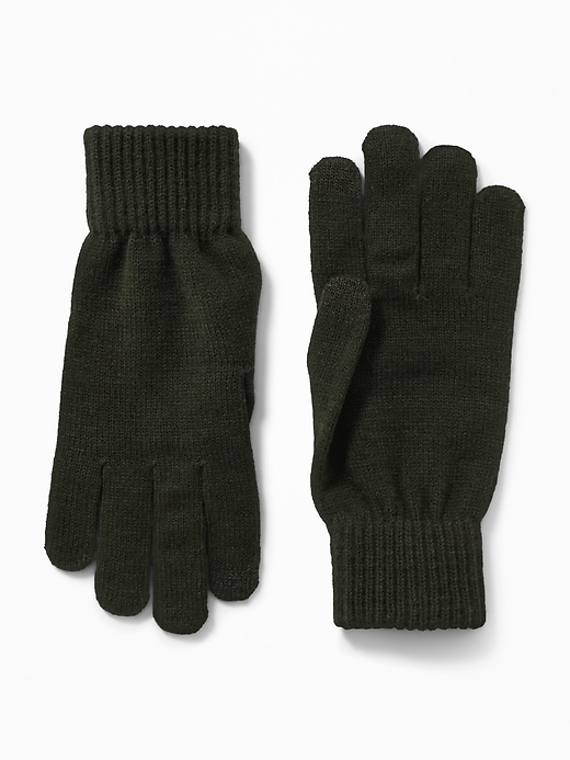 View large product image 1 of 1. Text-Friendly Sweater-Knit Gloves