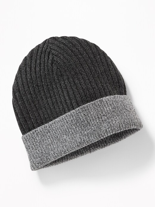 View large product image 1 of 1. Roll-Cuffed Beanie for Men