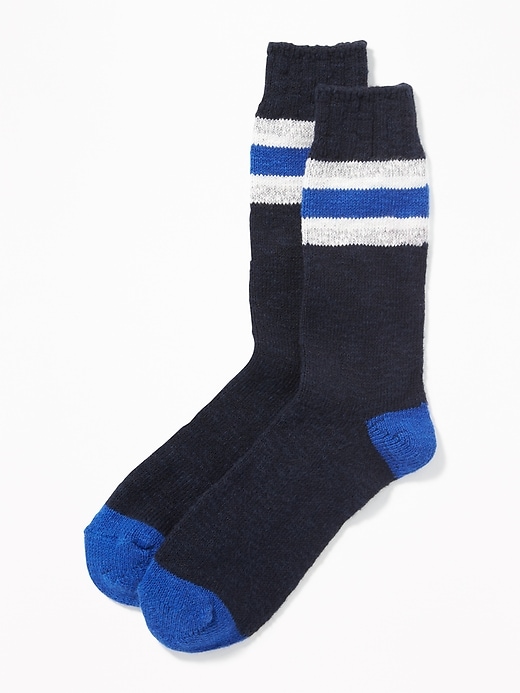 View large product image 1 of 1. Striped Go-Warm Crew Socks