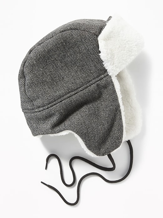 View large product image 1 of 1. Patterned Sherpa-Trim Trapper Hat