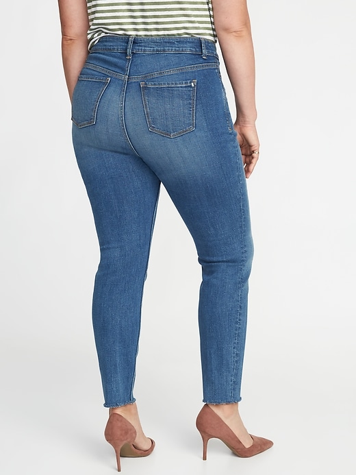 Image number 2 showing, High-Rise Secret-Slim Pockets Plus-Size Raw-Edge Rockstar Jeans