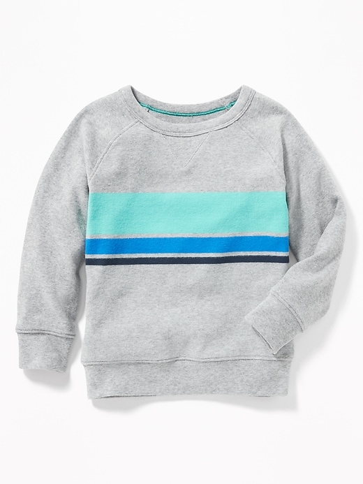 View large product image 1 of 1. Chest-Stripe Raglan Crew-Neck Sweatshirt for Toddler Boys