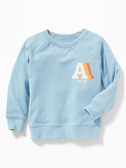 View large product image 1 of 1. Graphic Crew-Neck Raglan Sweatshirt for Toddler Boys