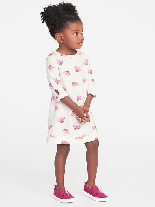 View large product image 1 of 1. French-Terry Graphic Shift Dress for Toddler Girls