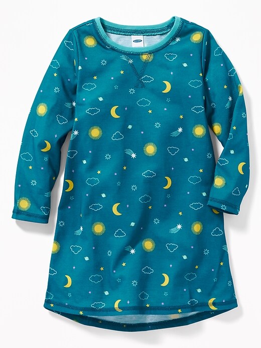 View large product image 1 of 1. Moon-Print Nightgown for Toddler Girls