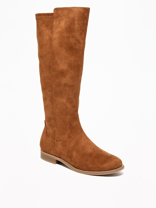 Image number 1 showing, Tall Faux-Suede Boots for Women