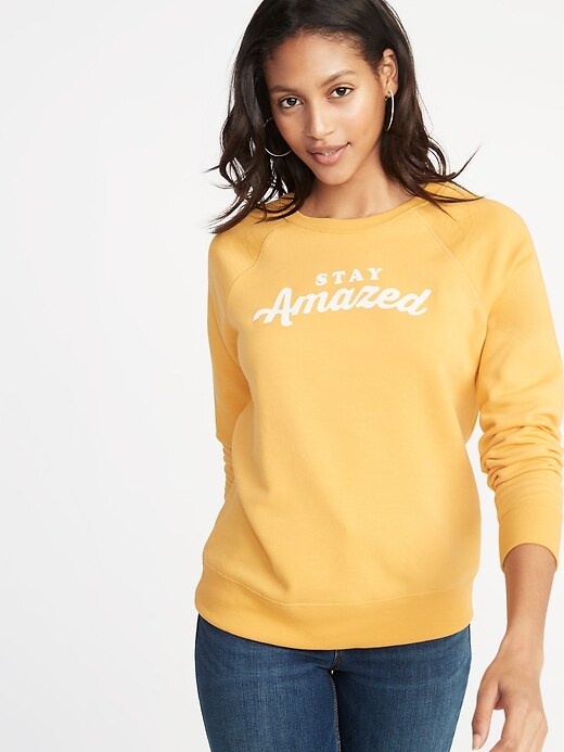 View large product image 1 of 1. Relaxed Graphic Crew-Neck Sweatshirt for Women