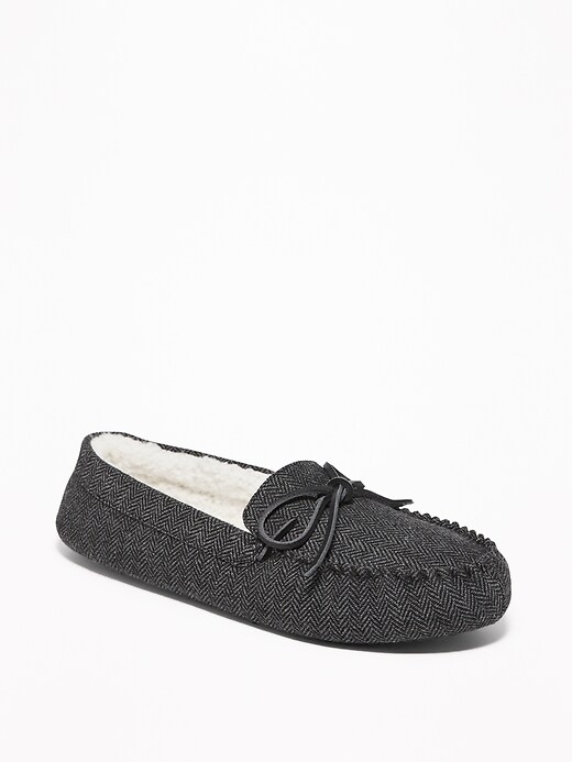 View large product image 1 of 1. Sherpa-Lined Moccasin Slippers