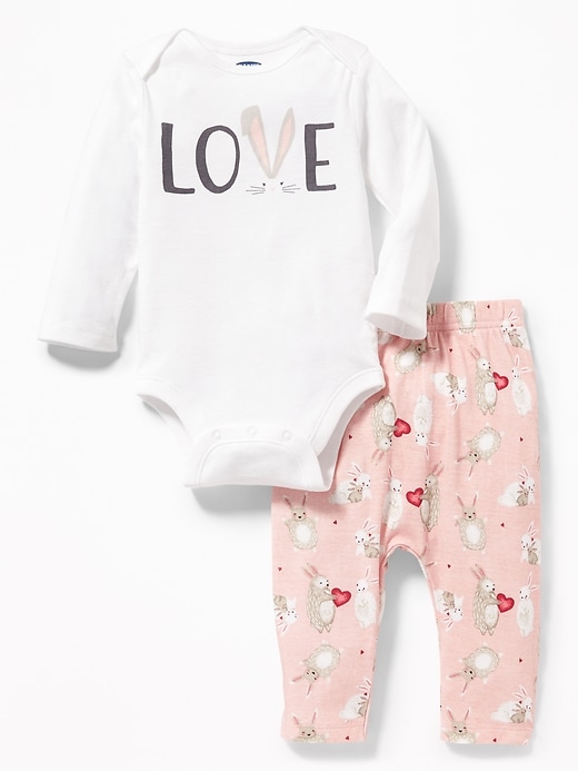View large product image 1 of 1. 2-Piece Graphic Bodysuit & Leggings Set for Baby